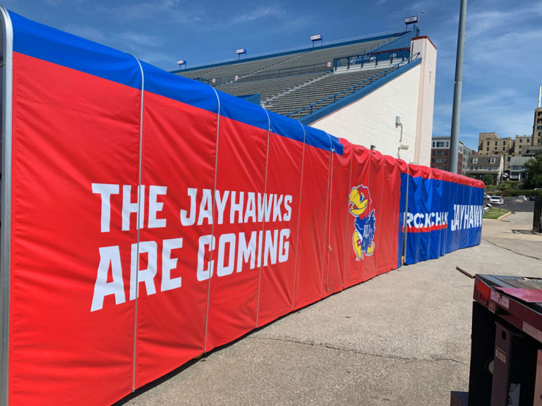 The Jayhawks Are Coming Banner sign